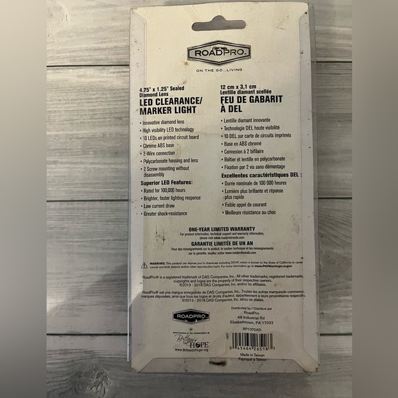 Roadpro LED Clearance Marker Light - Silver and Orange - Picture 3 of 3